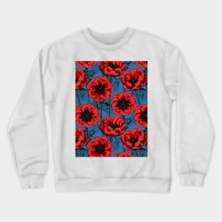 Red anemone garden Crewneck Sweatshirt